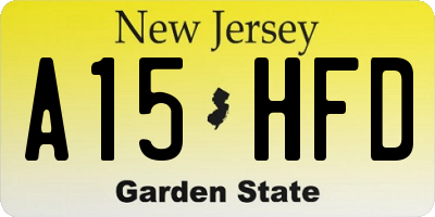 NJ license plate A15HFD