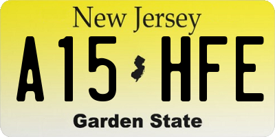 NJ license plate A15HFE