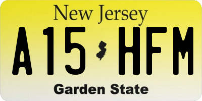 NJ license plate A15HFM
