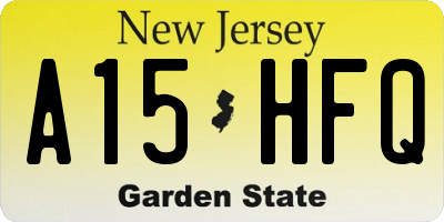 NJ license plate A15HFQ