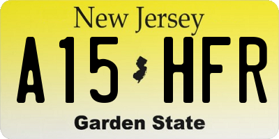 NJ license plate A15HFR