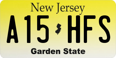 NJ license plate A15HFS