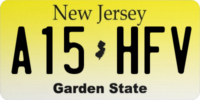 NJ license plate A15HFV