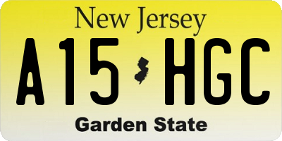 NJ license plate A15HGC