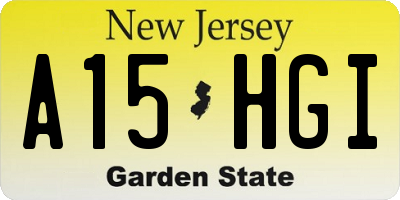NJ license plate A15HGI