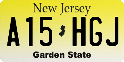 NJ license plate A15HGJ