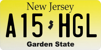 NJ license plate A15HGL