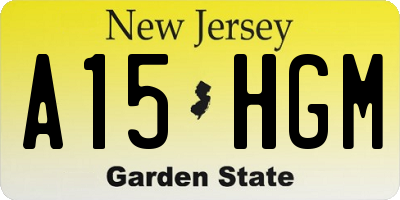 NJ license plate A15HGM