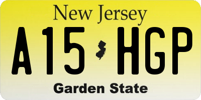 NJ license plate A15HGP