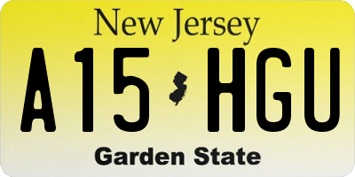 NJ license plate A15HGU