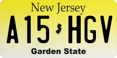 NJ license plate A15HGV