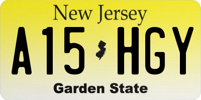 NJ license plate A15HGY