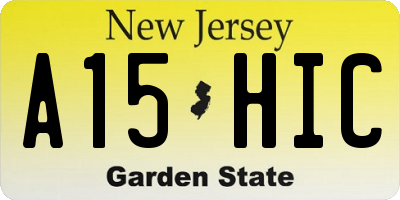 NJ license plate A15HIC