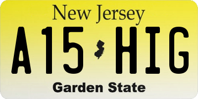 NJ license plate A15HIG