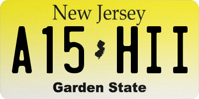 NJ license plate A15HII