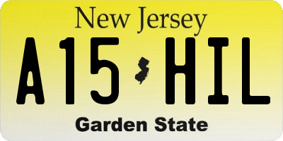 NJ license plate A15HIL