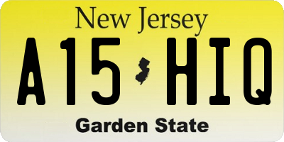 NJ license plate A15HIQ