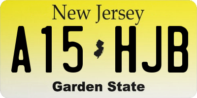 NJ license plate A15HJB