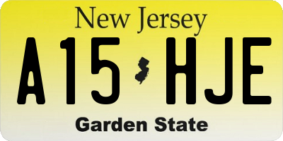 NJ license plate A15HJE