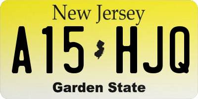 NJ license plate A15HJQ