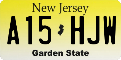 NJ license plate A15HJW