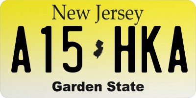 NJ license plate A15HKA