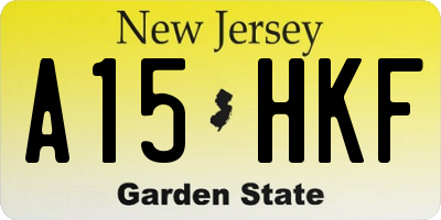 NJ license plate A15HKF