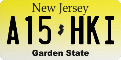 NJ license plate A15HKI