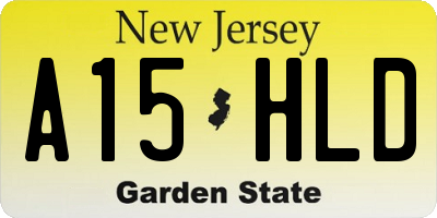 NJ license plate A15HLD