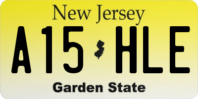 NJ license plate A15HLE