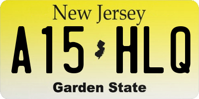 NJ license plate A15HLQ