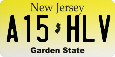 NJ license plate A15HLV