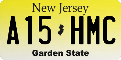NJ license plate A15HMC