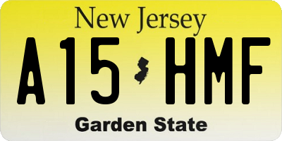 NJ license plate A15HMF