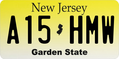 NJ license plate A15HMW