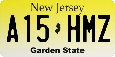 NJ license plate A15HMZ
