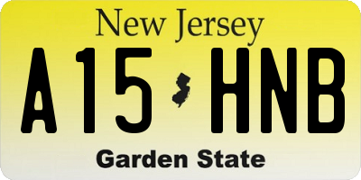 NJ license plate A15HNB