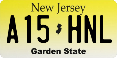 NJ license plate A15HNL