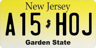 NJ license plate A15HOJ