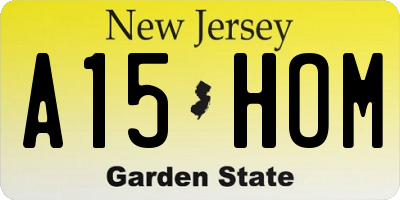 NJ license plate A15HOM