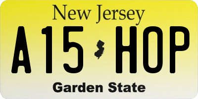 NJ license plate A15HOP