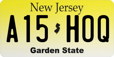 NJ license plate A15HOQ