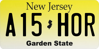 NJ license plate A15HOR