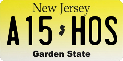 NJ license plate A15HOS