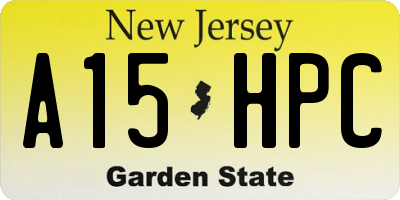 NJ license plate A15HPC
