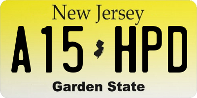 NJ license plate A15HPD