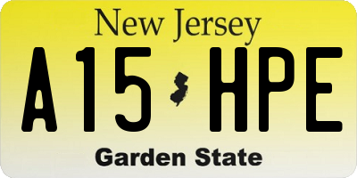 NJ license plate A15HPE