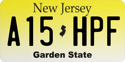 NJ license plate A15HPF