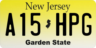 NJ license plate A15HPG