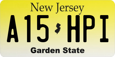 NJ license plate A15HPI